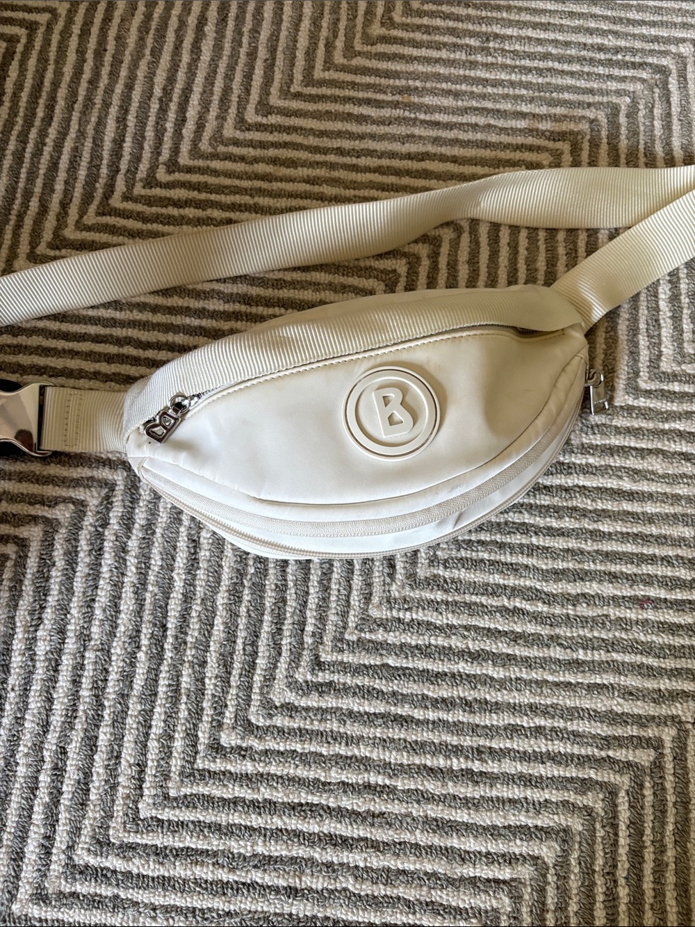 Bogner Cream Belt Bag with Embossed B